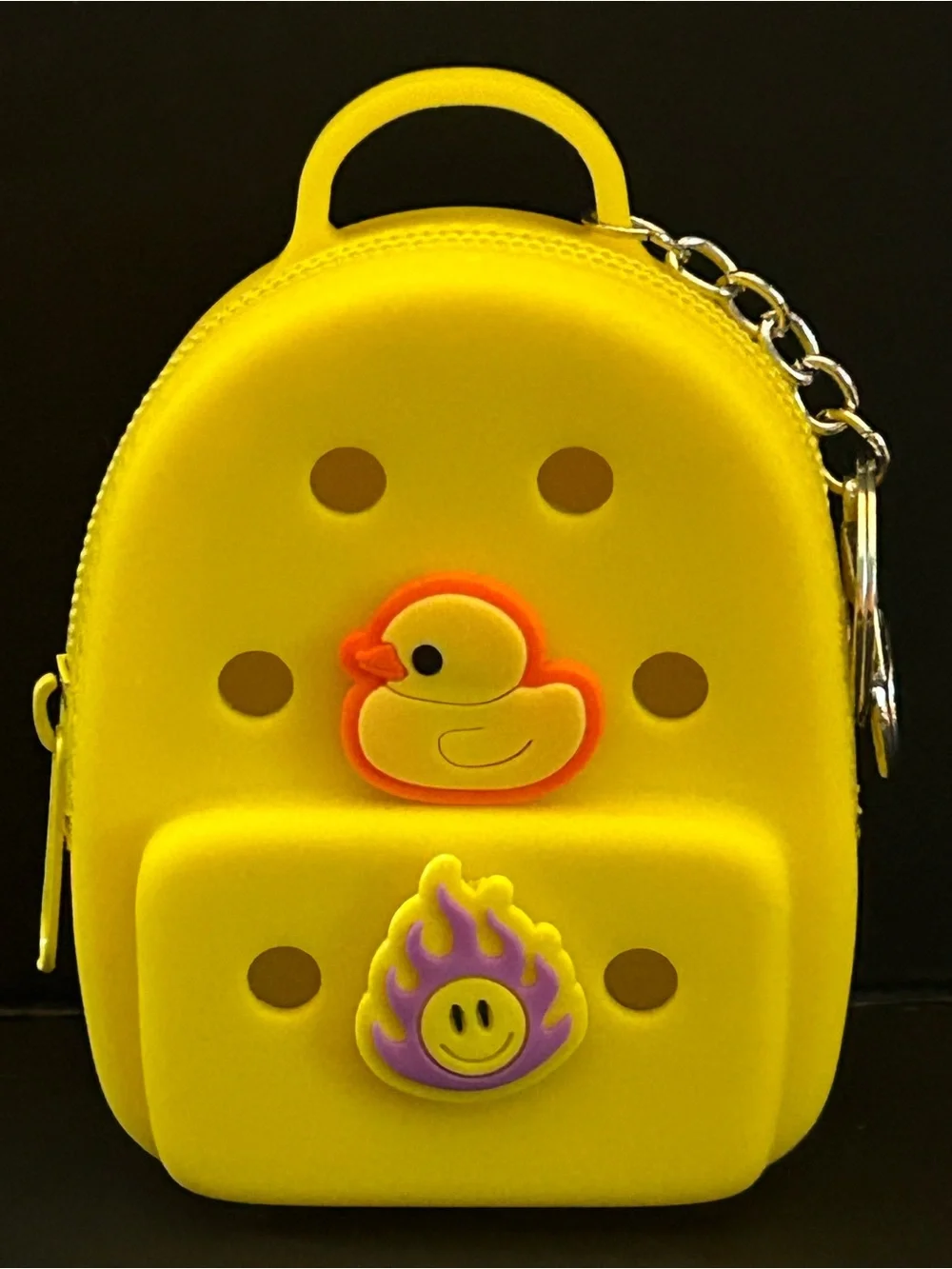 Bright Yellow Duck Charm Mini Backpack Keyring Keychain Bag Charm for Kids New